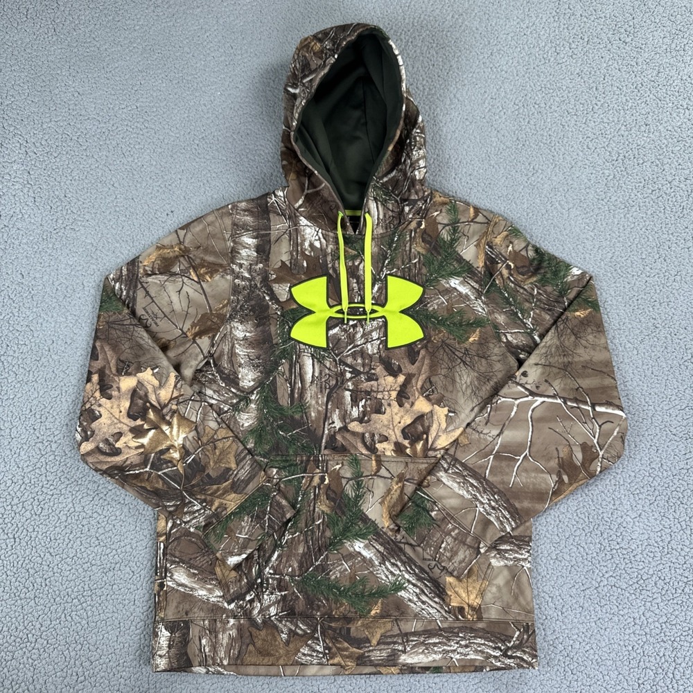 Under Armour Camo Scent Control Hoodie Men Medium Realtree Xtra Hunting Outdoors
